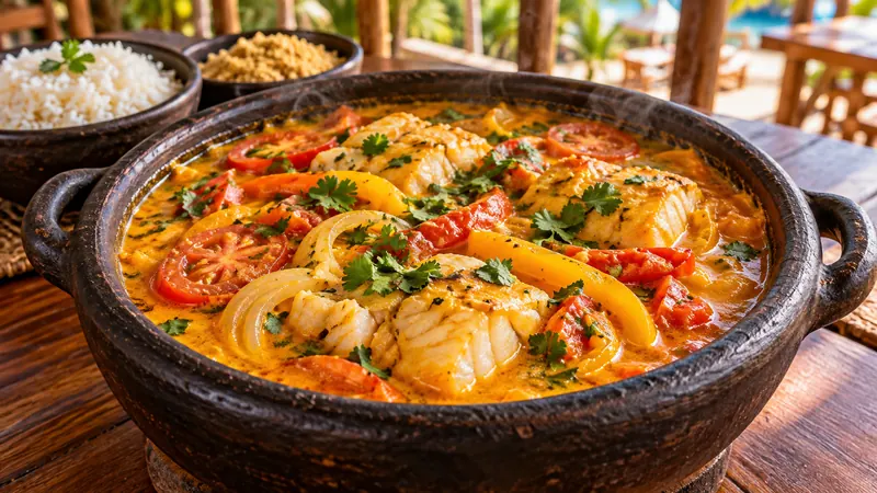 Moqueca baiana em panela de barro